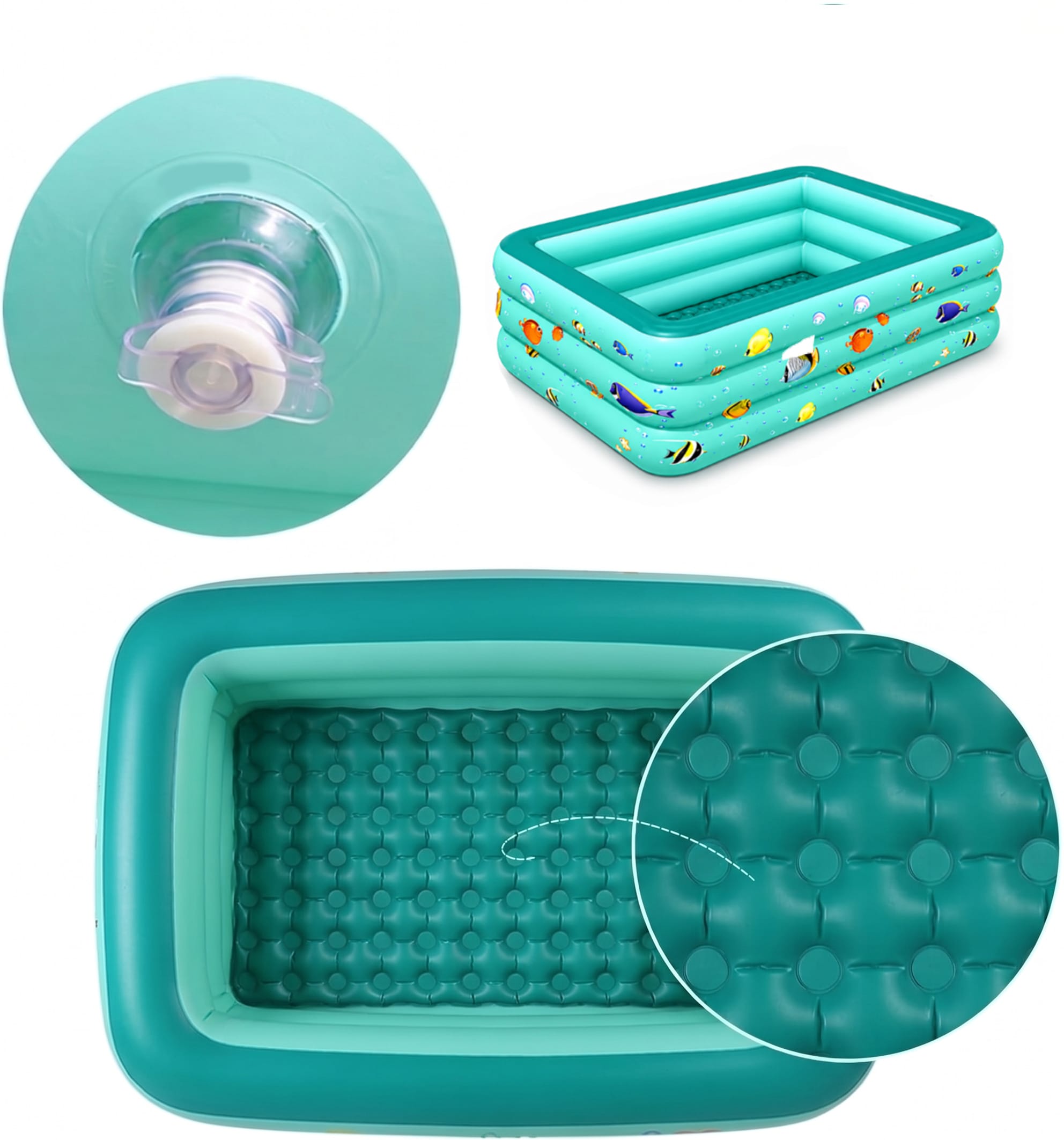 Piscine gonflable pour enfants et famille vue d'ensemble