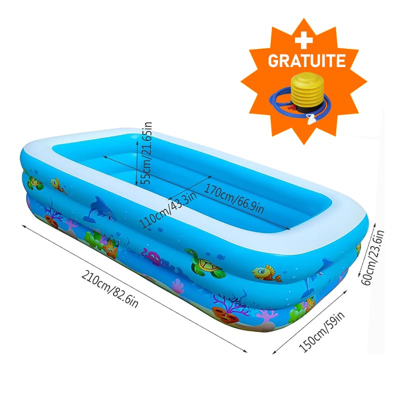 210 Piscine 210cm gonflable rectangulaire (210 X150X60cm) – Image 1