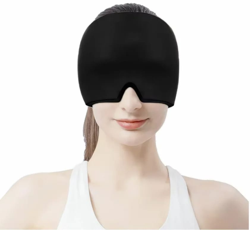 1 Bonnet Anti-Migraine – Masque Chaud/Froid 360° Réutilisable | Soulage Migraine, Maux de Tête, Sinus, Yeux | Compression, Lumière Bloquée, Anti-Stress, Sans Médicament – Image 1