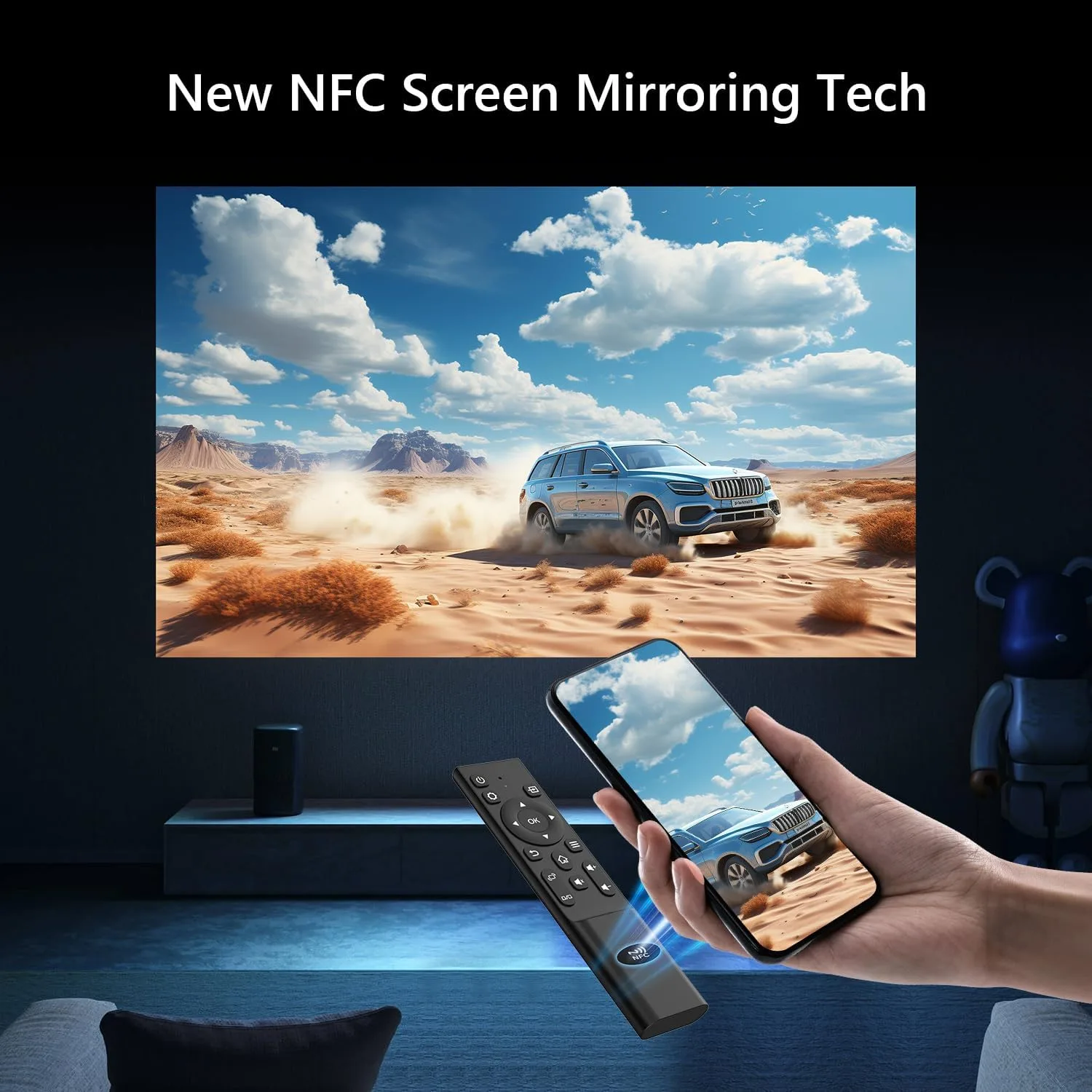 video-projecteur Edutab A12 intelligent , Garantie 1 an , Full HD 1080p , Wifi , Support Plafonds/ mural inclus , Cable HDMI 5m inclus , Lampe de projection offerte – Image 10