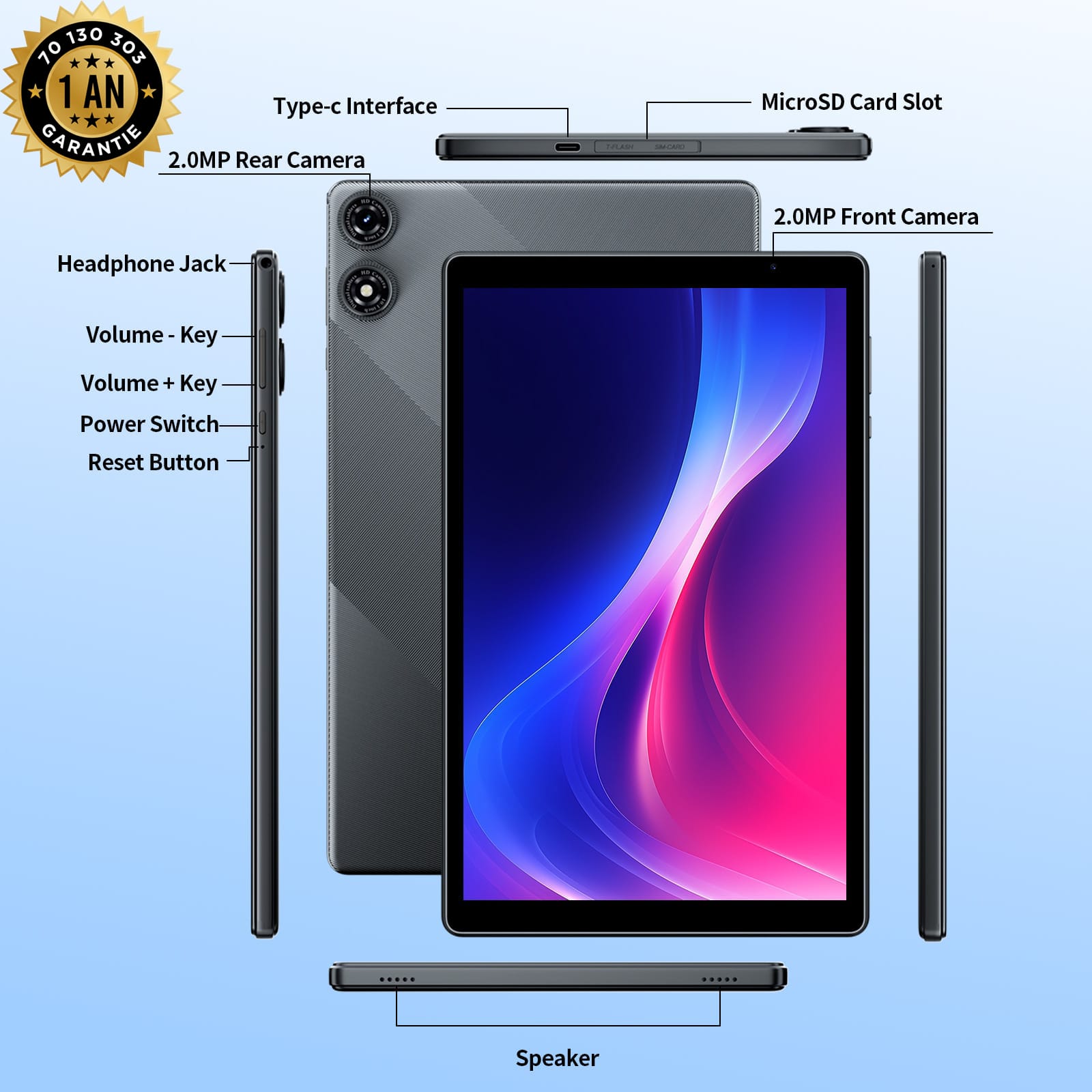 maintab Tablette Edutab Elite 10 pro - 8GO de RAM (3GO+5GO extensible) / 32GO de stockage jusqu’à 1TO / Batterie 6000 mah / Android 15 / Garantie 1 an + Stylo offert – Image 1