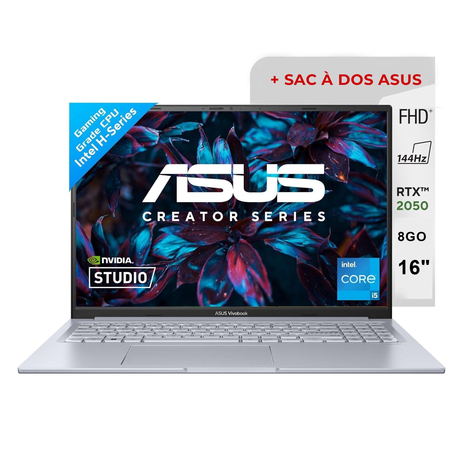 assus PC Portable Gamer ASUS Vivobook 16X i5 12è Gén 8Go RTX 2050 – Image 1